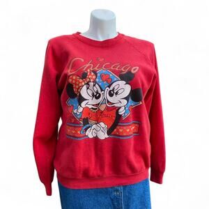 Vintage Mickey Minnie Mouse NBA Chicago Bulls Disney Crewneck Sweatshirt XL